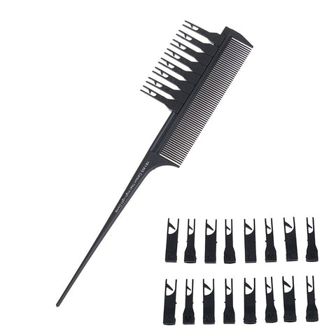 Adjustable Sectioning Highlight Comb Professional 2 Side Hair Dyeing Comb Weaving Cutting Brush  Salon Hair Coloring Styling