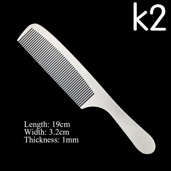 Stainless Steel Silver Metal Barber Comb Professional Hairdressing Salon Combs Detangling Hair Cutting Tools For Men And Women