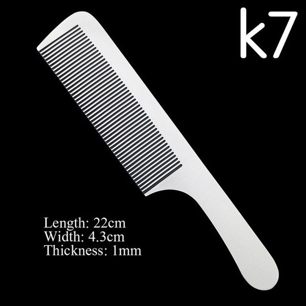 Stainless Steel Silver Metal Barber Comb Professional Hairdressing Salon Combs Detangling Hair Cutting Tools For Men And Women