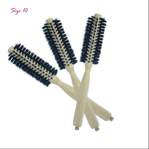 Pig Bristle Natural Wood Handle Cylinder Hair Comb Anti-static Not Hurt Hair Comfort Loose Wavy Style Hairbrush Multiple Choice